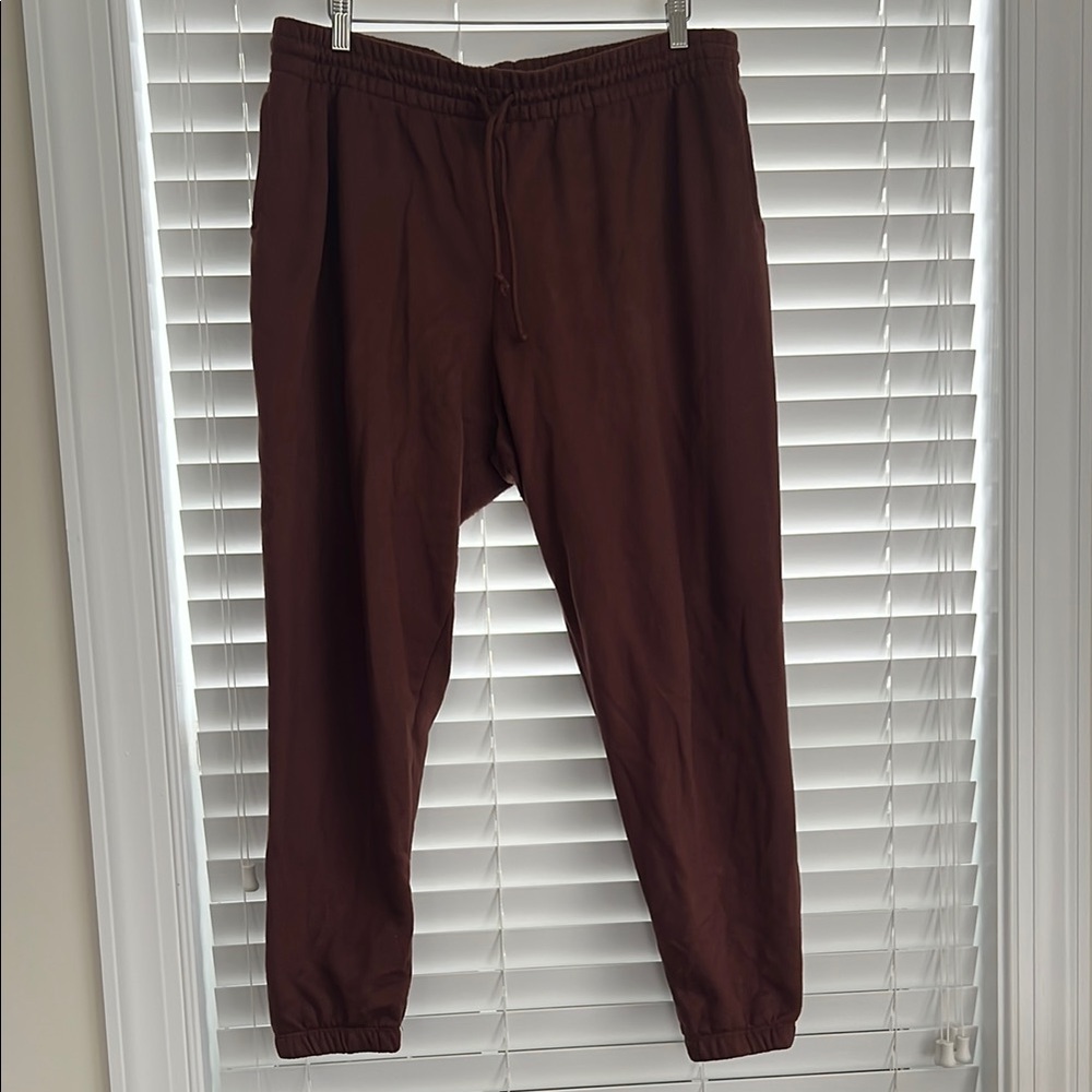 Terra & Sky Brown Jogger Sweatpants with Elastic Cuffs